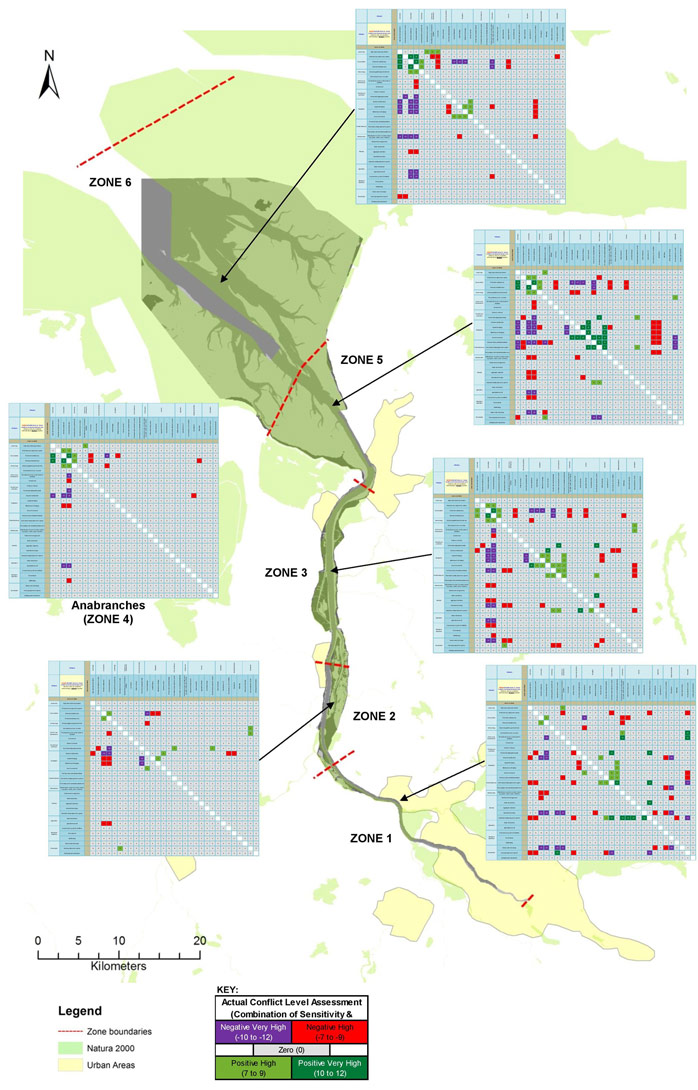 Figure 17:  Weser - high scoring user interactions per zone.